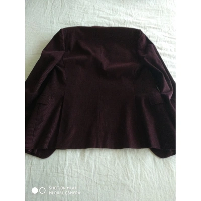 Pre-owned Z Zegna N Burgundy Velvet Jacket