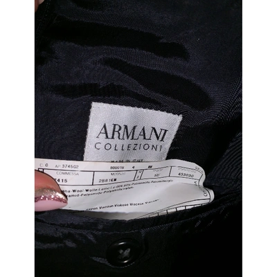 Pre-owned Armani Collezioni Wool Jacket In Navy