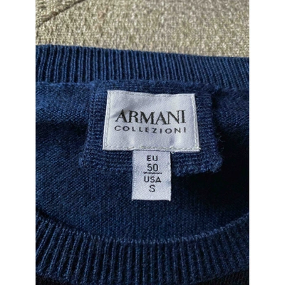 Pre-owned Armani Collezioni Wool Pull In Blue