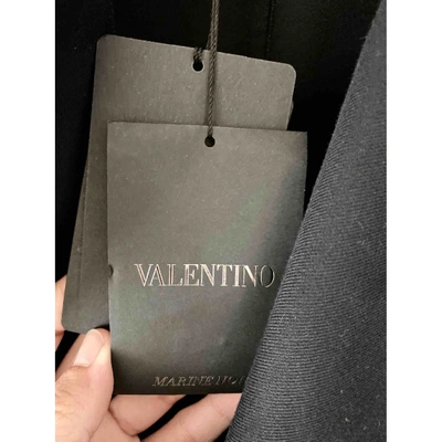 Pre-owned Valentino Peacoat In Navy