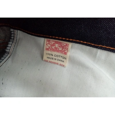 Pre-owned Evisu Navy Cotton Jeans