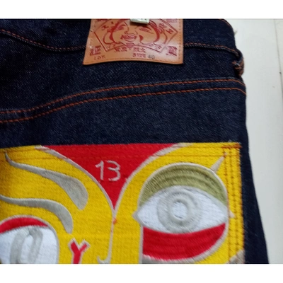 Pre-owned Evisu Navy Cotton Jeans
