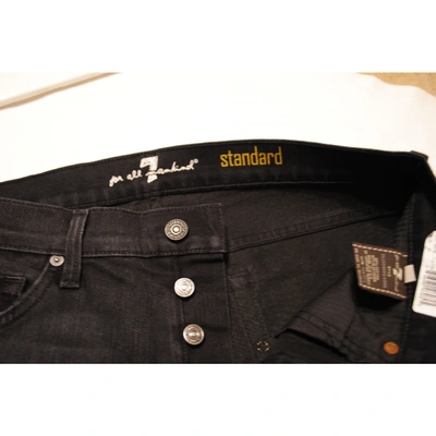 Pre-owned 7 For All Mankind Straight Jeans In Anthracite