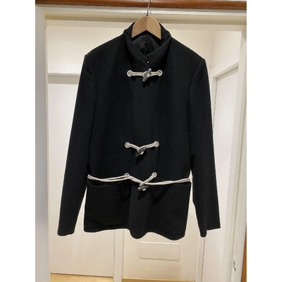 Pre-owned Dior Wool Dufflecoat In Black