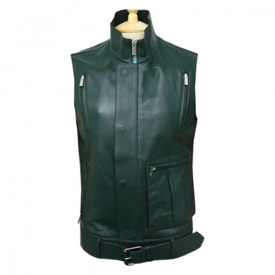 Pre-owned Fendi Green Leather Jacket