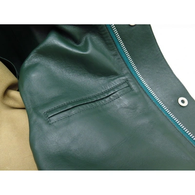 Pre-owned Fendi Green Leather Jacket