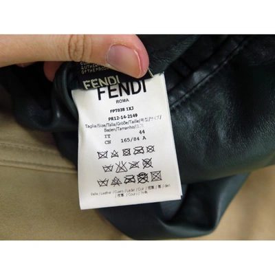 Pre-owned Fendi Green Leather Jacket