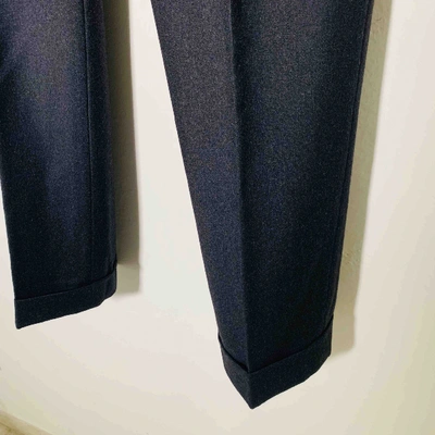 Pre-owned Burberry Wool Trousers In Anthracite