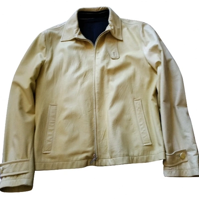 Pre-owned Ermenegildo Zegna Yellow Leather Jacket