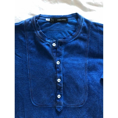 Pre-owned Dsquared2 Linen T-shirt In Blue