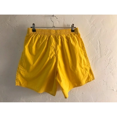 Pre-owned Emporio Armani Yellow Polyester Shorts