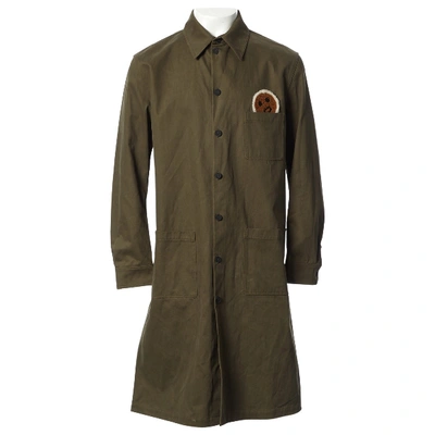 Pre-owned Fendi Peacoat In Khaki