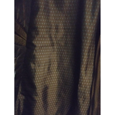 Pre-owned Hugo Boss Leather Coat In Green