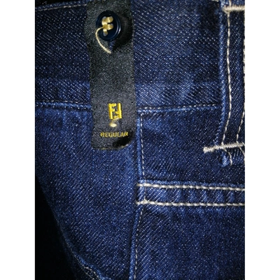 Pre-owned Fendi Blue Cotton Jeans