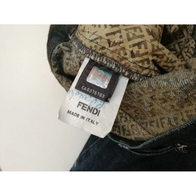 Pre-owned Fendi Blue Cotton Jeans