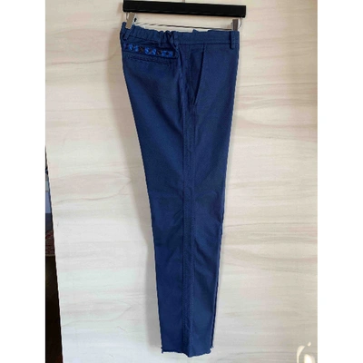 Pre-owned Valentino Trousers In Navy