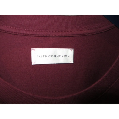Pre-owned Faith Connexion Burgundy Cotton T-shirt
