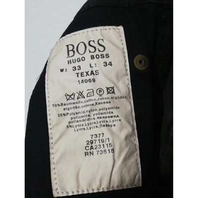 Pre-owned Hugo Boss Trousers In Brown