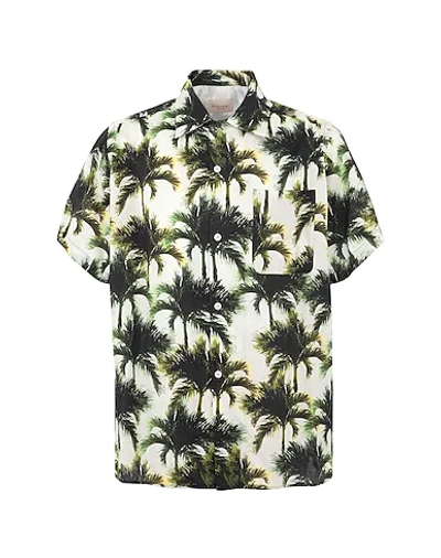 Buscemi Palm Tree Print Short-sleeve Shirt In White