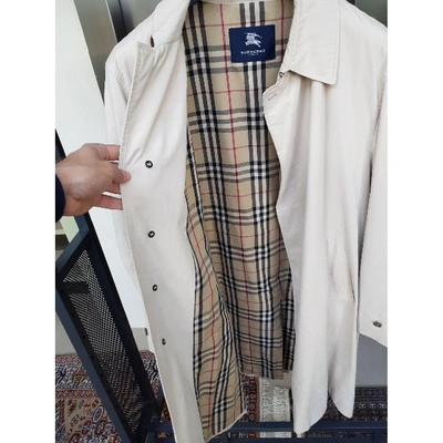 Pre-owned Burberry Beige Polyester Coat