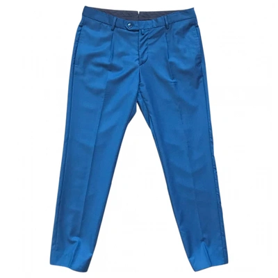 Pre-owned Fendi Blue Wool Trousers