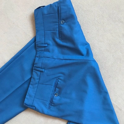 Pre-owned Fendi Blue Wool Trousers