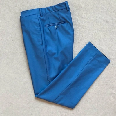 Pre-owned Fendi Blue Wool Trousers