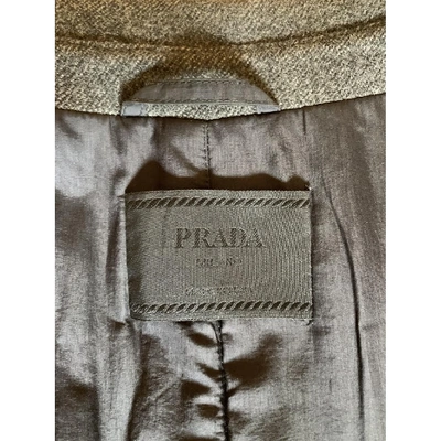 Pre-owned Prada Grey Wool Coat