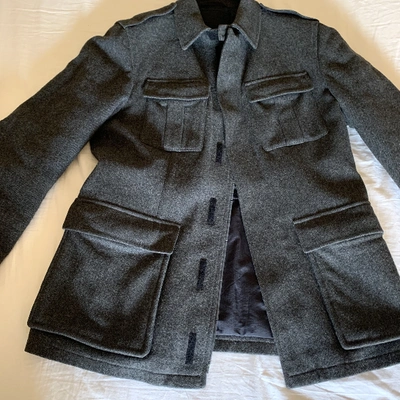 Pre-owned Prada Grey Wool Coat