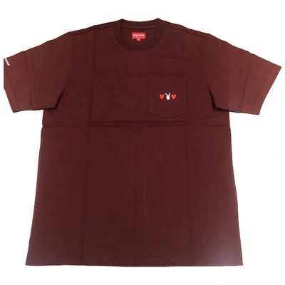 Pre-owned Supreme Burgundy Cotton T-shirt