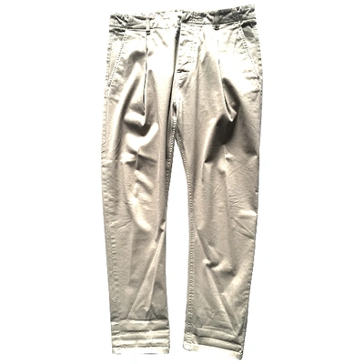 Pre-owned Andrea Pompilio Beige Cotton Trousers