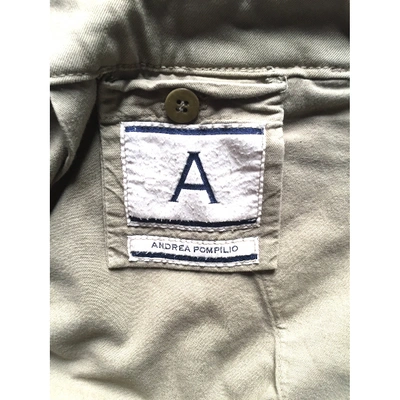 Pre-owned Andrea Pompilio Beige Cotton Trousers