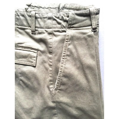 Pre-owned Andrea Pompilio Beige Cotton Trousers