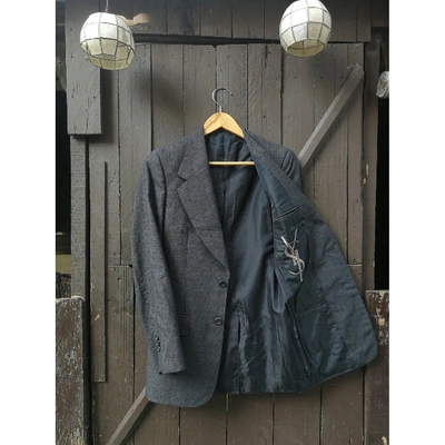 Pre-owned Saint Laurent Anthracite Wool Jacket