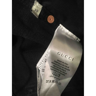 Pre-owned Gucci Black Cotton Jeans