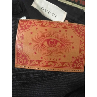 Pre-owned Gucci Black Cotton Jeans