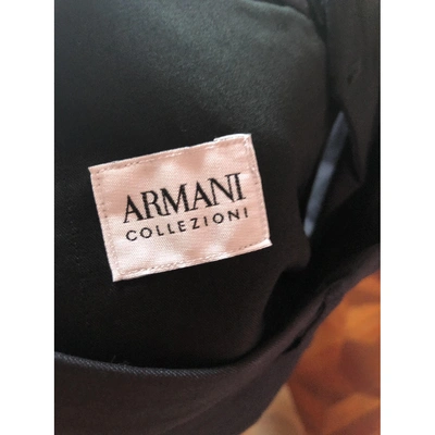 Pre-owned Armani Collezioni Linen Trousers In Black