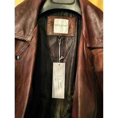 Pre-owned Each X Other Each X Leather Jacket In Burgundy