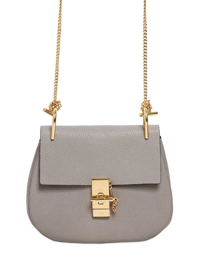 Shop Chloé Small Drew Grained Nappa Leather Bag, Motty Grey
