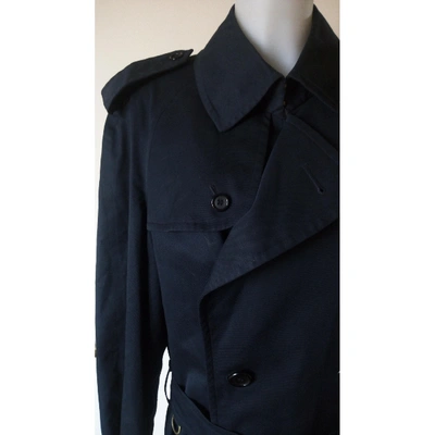 Pre-owned Burberry Blue Cotton Coat