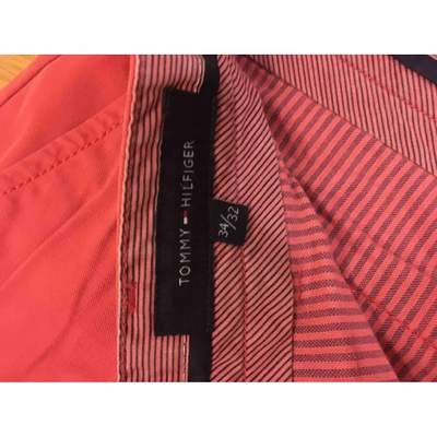 Pre-owned Tommy Hilfiger Pink Cotton Trousers