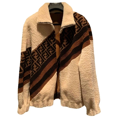 Pre-owned Fendi Beige Shearling Jacket