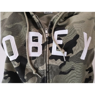 Pre-owned Obey Sweatshirt In Green