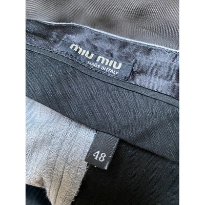 Pre-owned Miu Miu Wool Suit In Grey