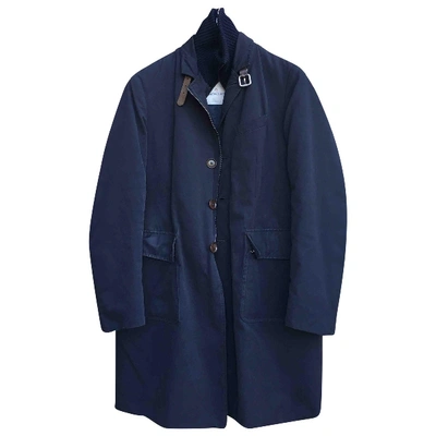 Pre-owned Moncler Coat In Blue