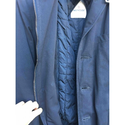 Pre-owned Moncler Coat In Blue
