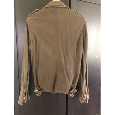 Pre-owned Iro Leather Jacket In Khaki