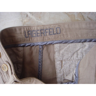 Pre-owned Karl Lagerfeld Trousers In Beige
