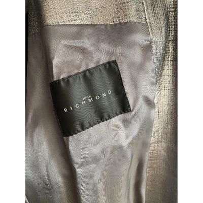 JOHN RICHMOND Pre-owned Leather Trenchcoat In Metallic