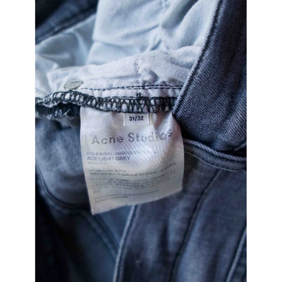 Pre-owned Acne Studios Grey Cotton - Elasthane Jeans